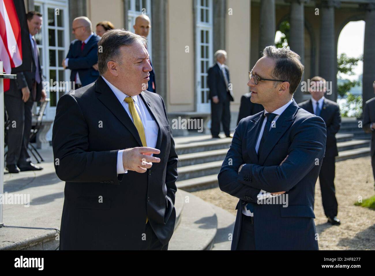 Sekretär Pompeo Trifft Sich Mit Dem Deutschen Außenminister Maas. Stockfoto
