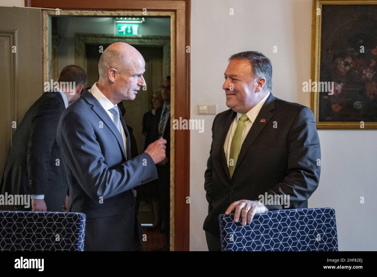 Sekretär Pompeo Trifft Sich Mit Dem Niederländischen Außenminister Blok. Stockfoto