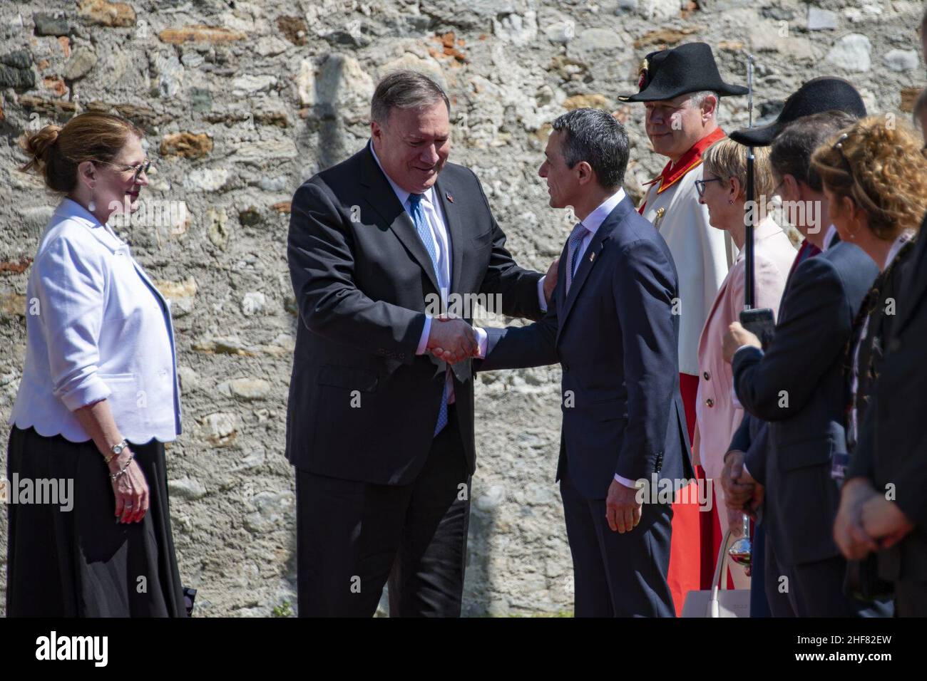 Sekretär Pompeo Trifft Sich Mit Dem Schweizer Außenminister Cassis. Stockfoto