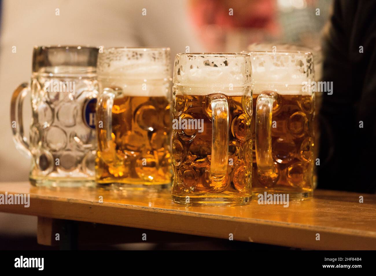 Bier, HP, Hofbräu, München Stockfoto