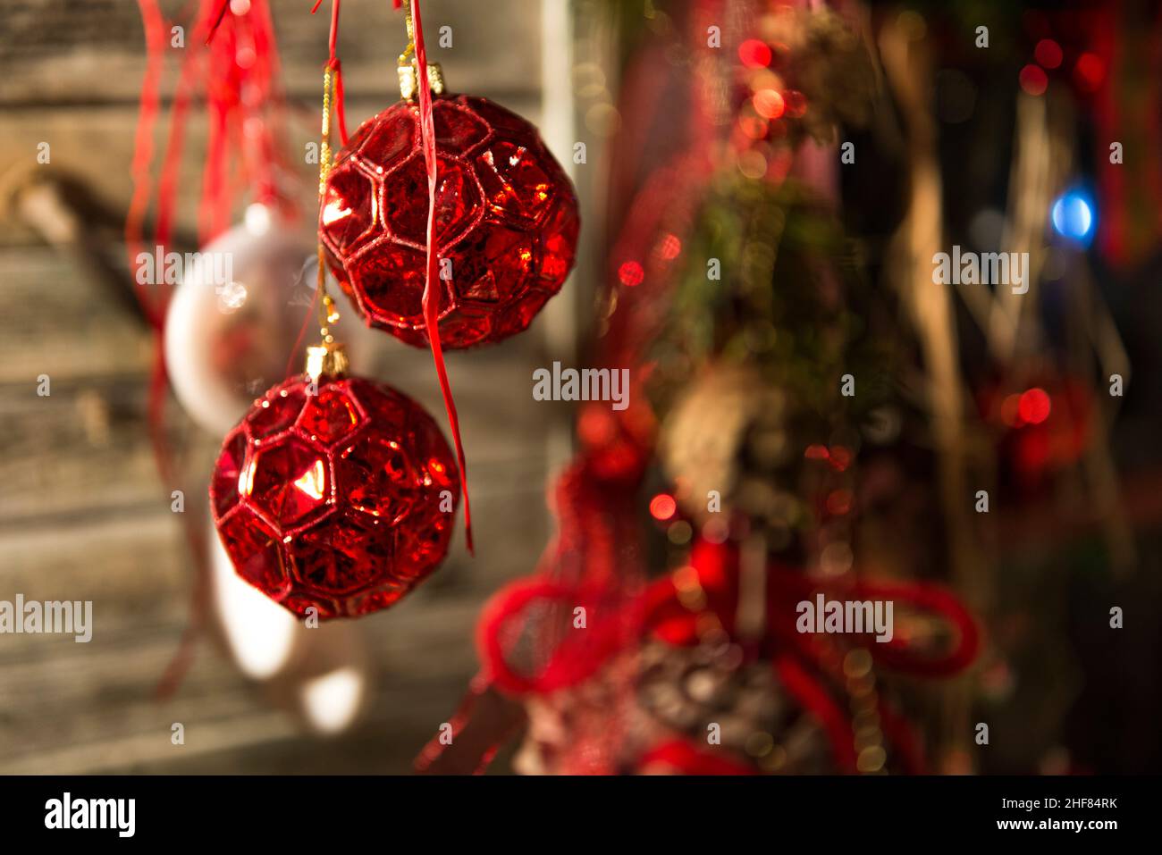 Weihnachtsschmuck, Dekorationen, Advent, Weihnachtsmarkt Stockfoto