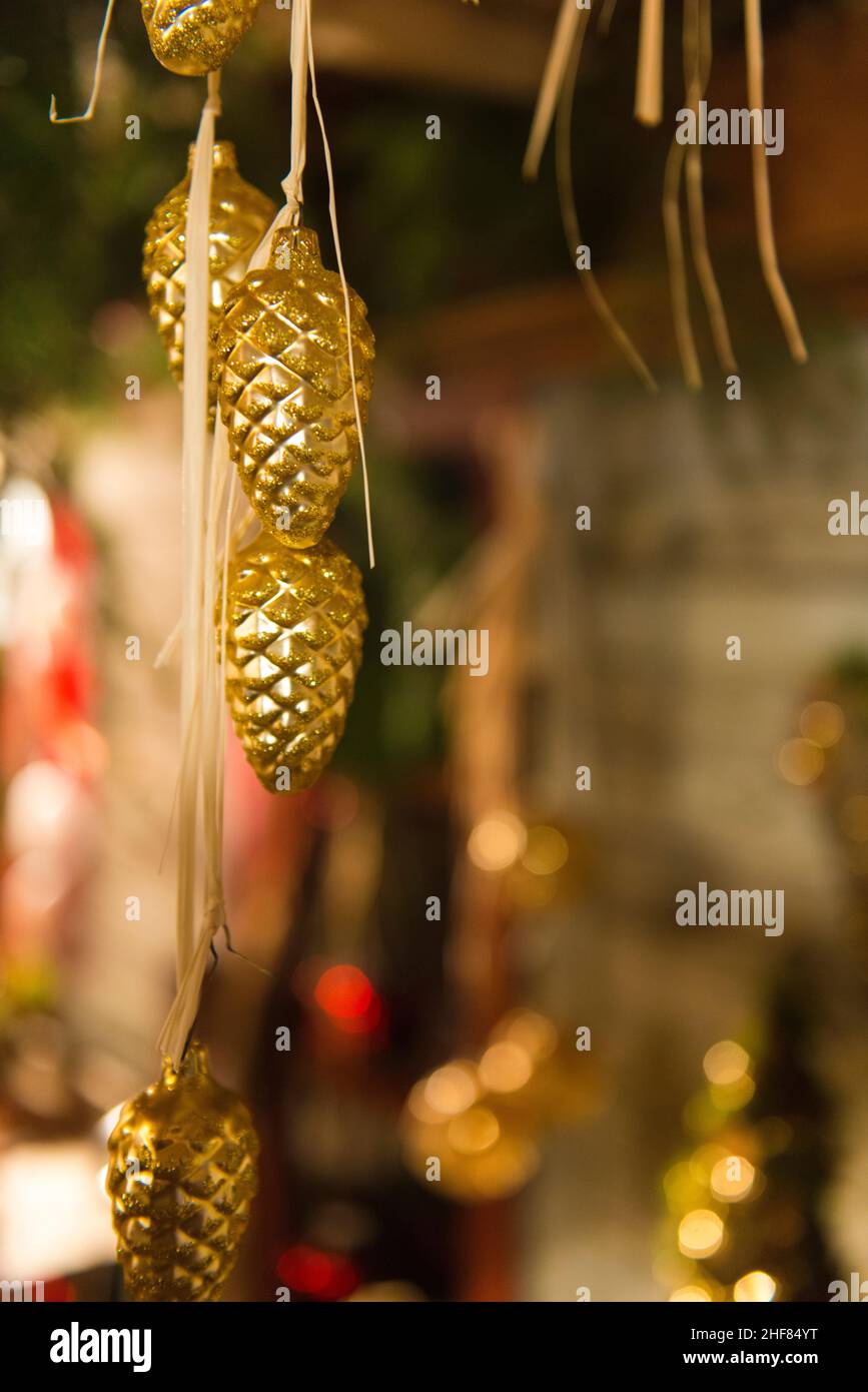 Weihnachtsschmuck, Dekorationen, Advent, Weihnachtsmarkt Stockfoto