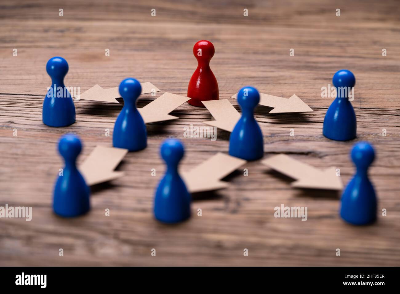 Organisation Teamwork Konzept. Delegationsstruktur Für Geschäftsarbeit Stockfoto