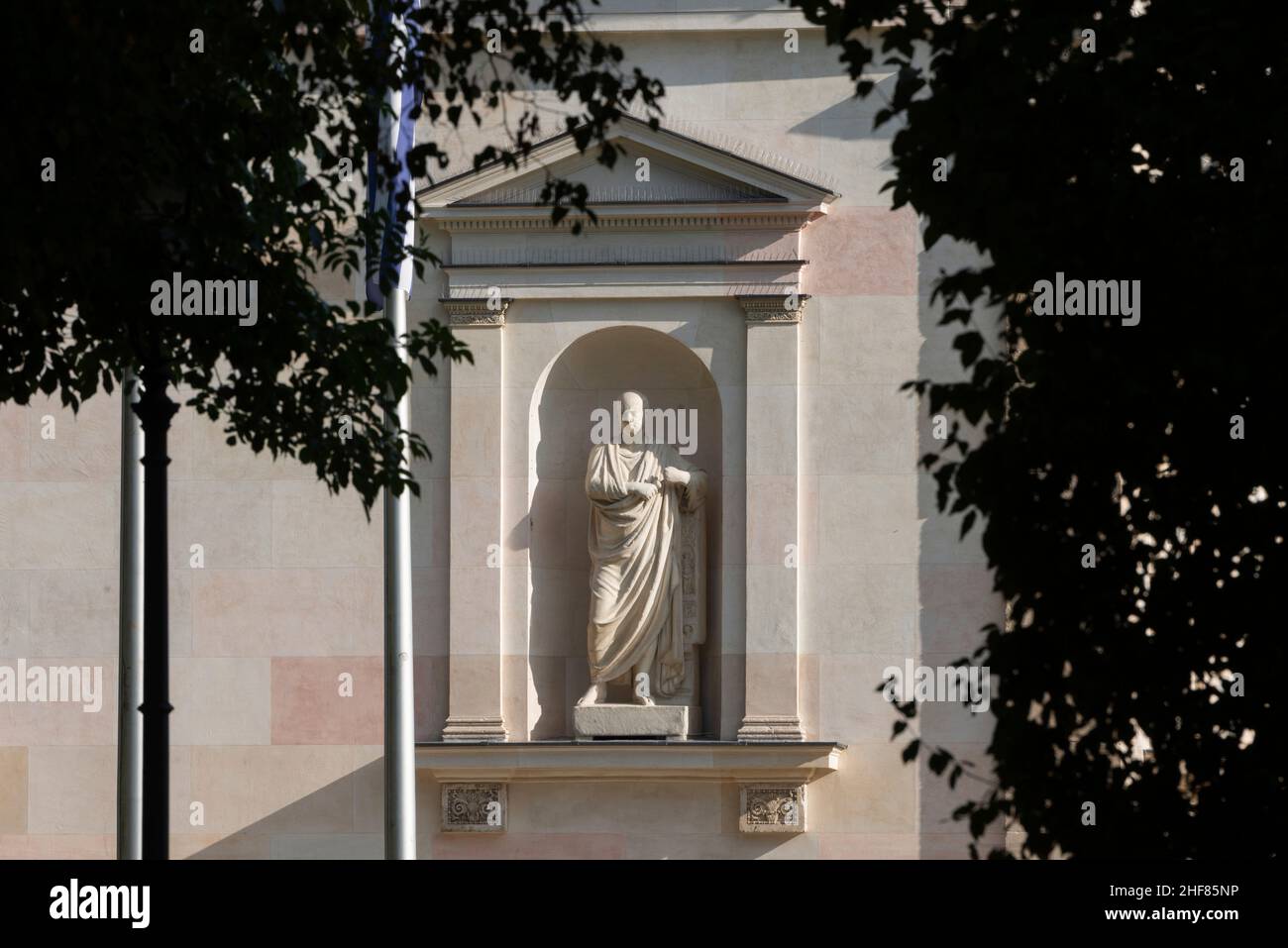 Glyptothek draußen, Herbstlicht, Architektur, antike Skulptur, Museum Stockfoto