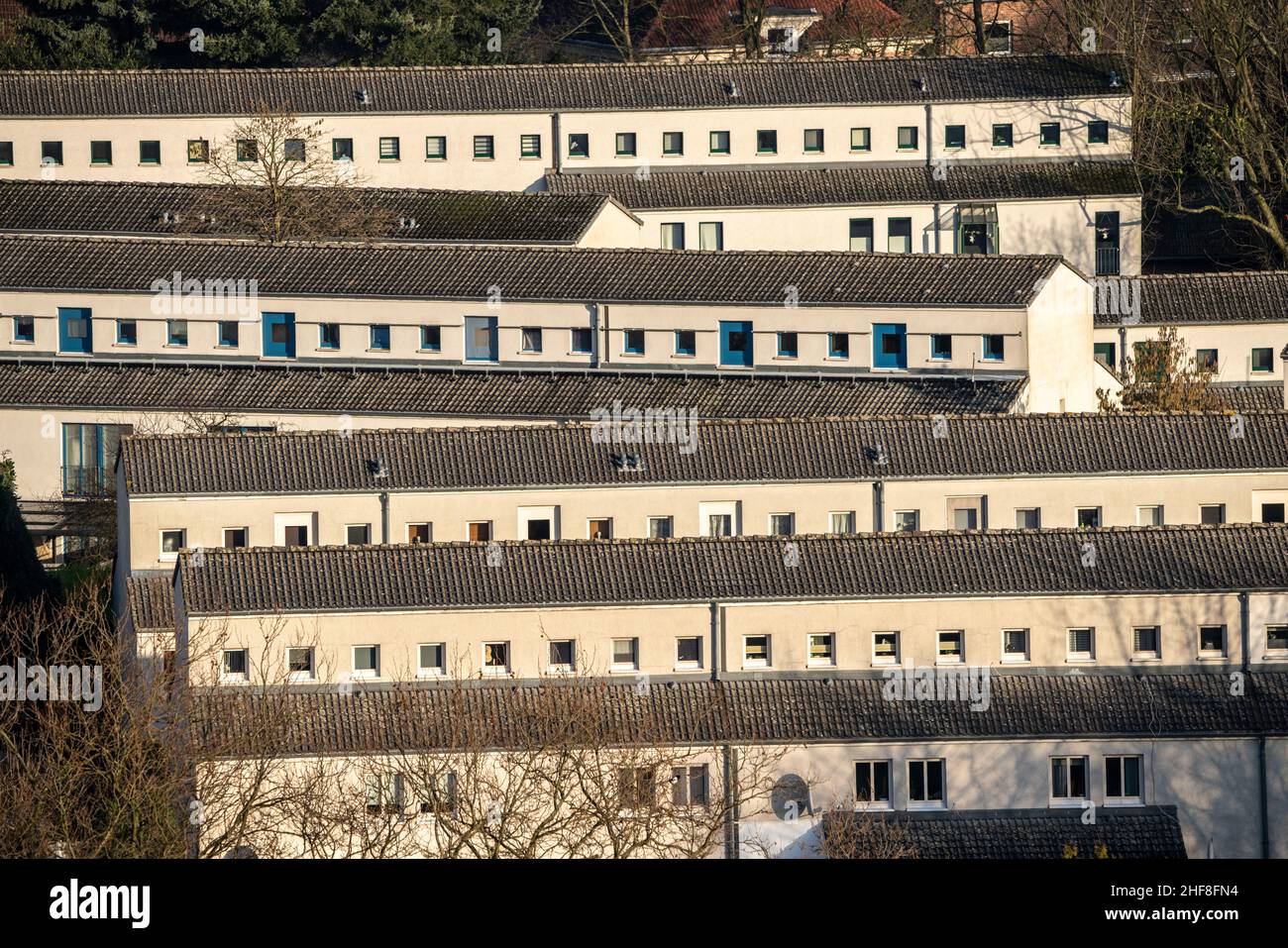 SchŸngelberg Wohnanlage, ehemalige Zeche-Wohnanlage, Neubaugebiet, ab 1993, erbaut im Rahmen der IBA, Gelsenkirchen, Stockfoto