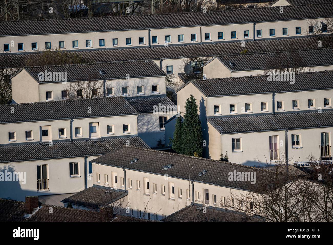 SchŸngelberg Wohnanlage, ehemalige Zeche-Wohnanlage, Neubaugebiet, ab 1993, erbaut im Rahmen der IBA, Gelsenkirchen, Stockfoto