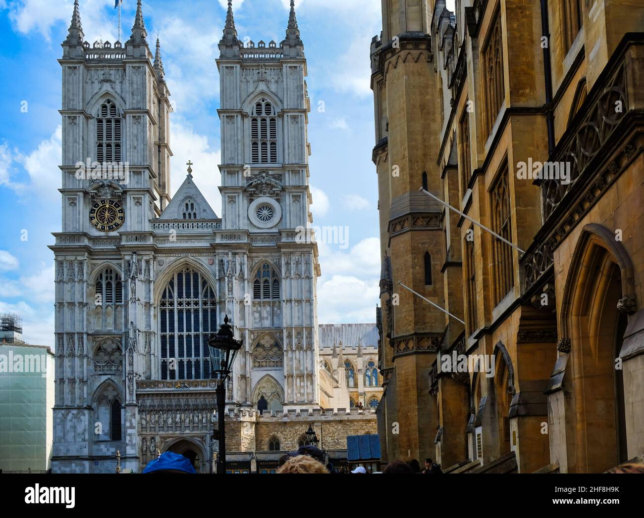 Westminster Abbey,Es ist eines der bemerkenswertesten religiösen Gebäude des Vereinigten Königreichs und der traditionelle Ort der Krönung Stockfoto