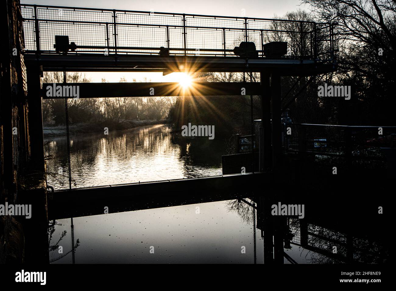 Winter-Sonnenaufgang Stockfoto