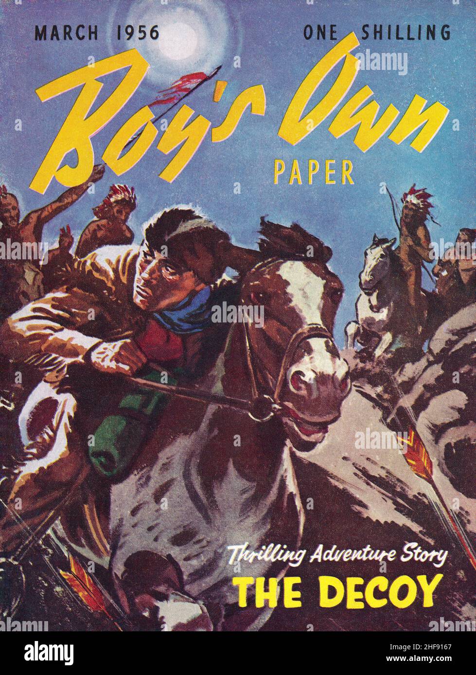 Titelbild des Vintage Magazins von The Boy's Own Paper für März 1956. Stockfoto