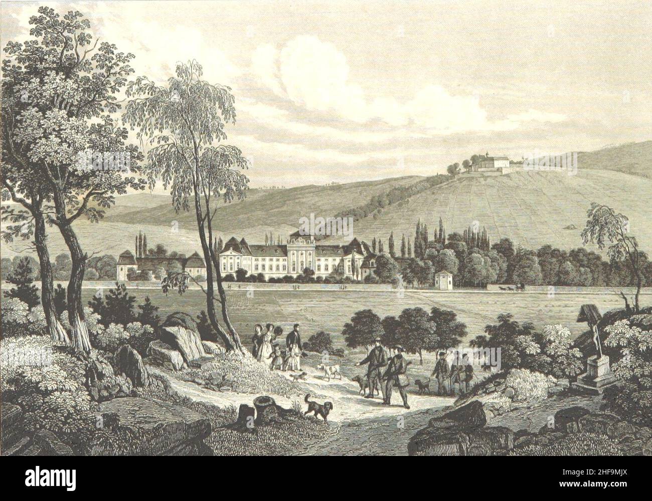 Schloss Kleinheubach 1847. Stockfoto