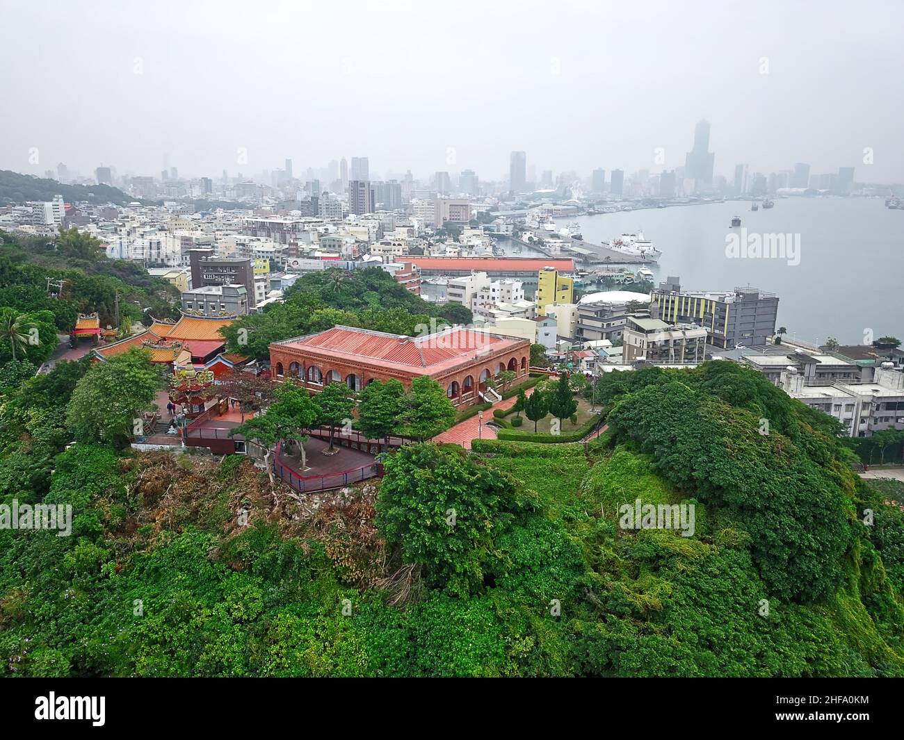 Luftaufnahme des ehemaligen britischen Konsulats in Takao, Kaohsiung, Taiwan. Stockfoto