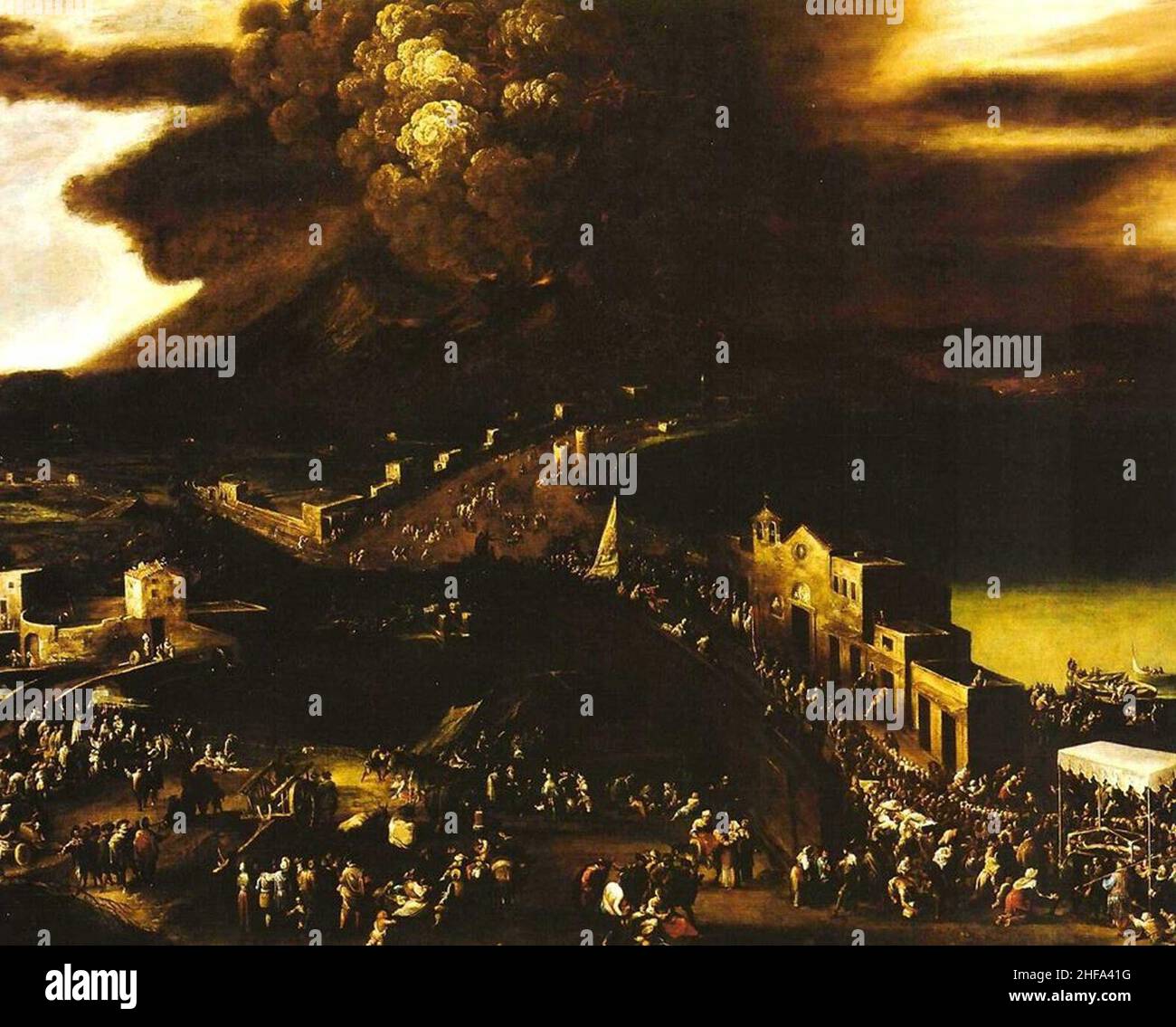 Scipione Compagno - Eruzione del Vesuvio del 1631. Stockfoto