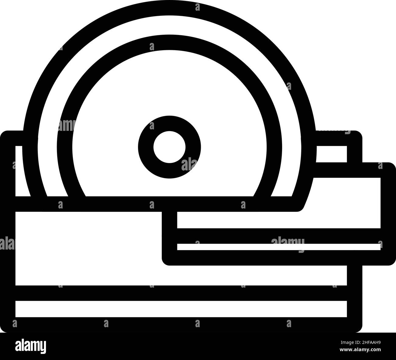 Kreissäge für Trockenbau, Symbolumrissvektor. Gipskement. Pfahlwand Stock Vektor