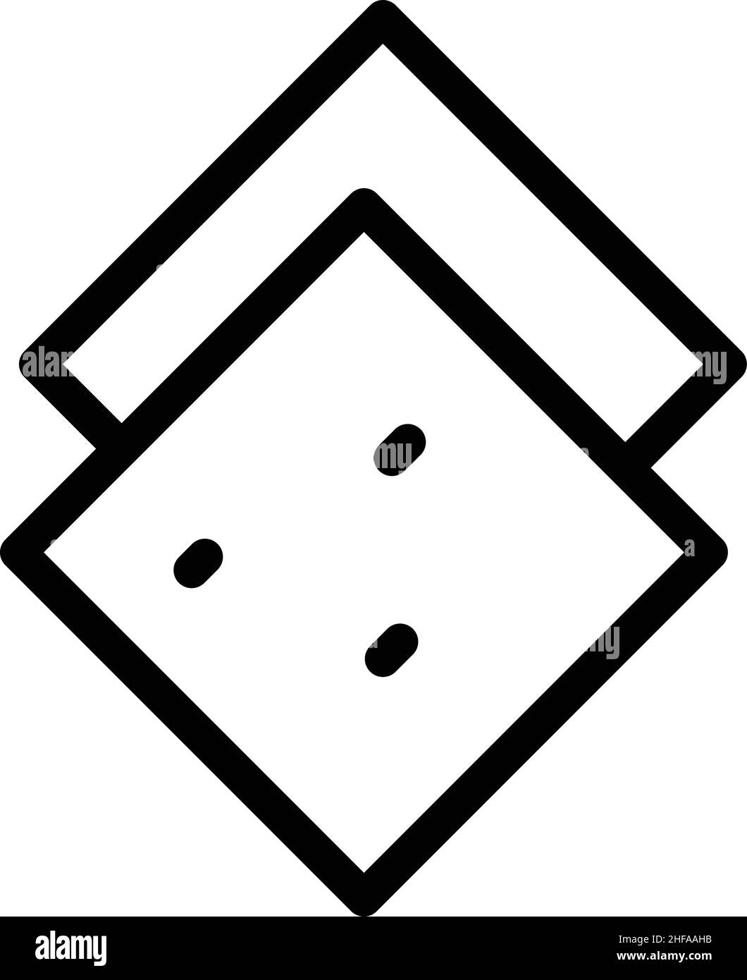 Vektor der quadratischen Symbolumrisslinie für Trockenbau. Pile-Zement. Gebäudeputz Stock Vektor