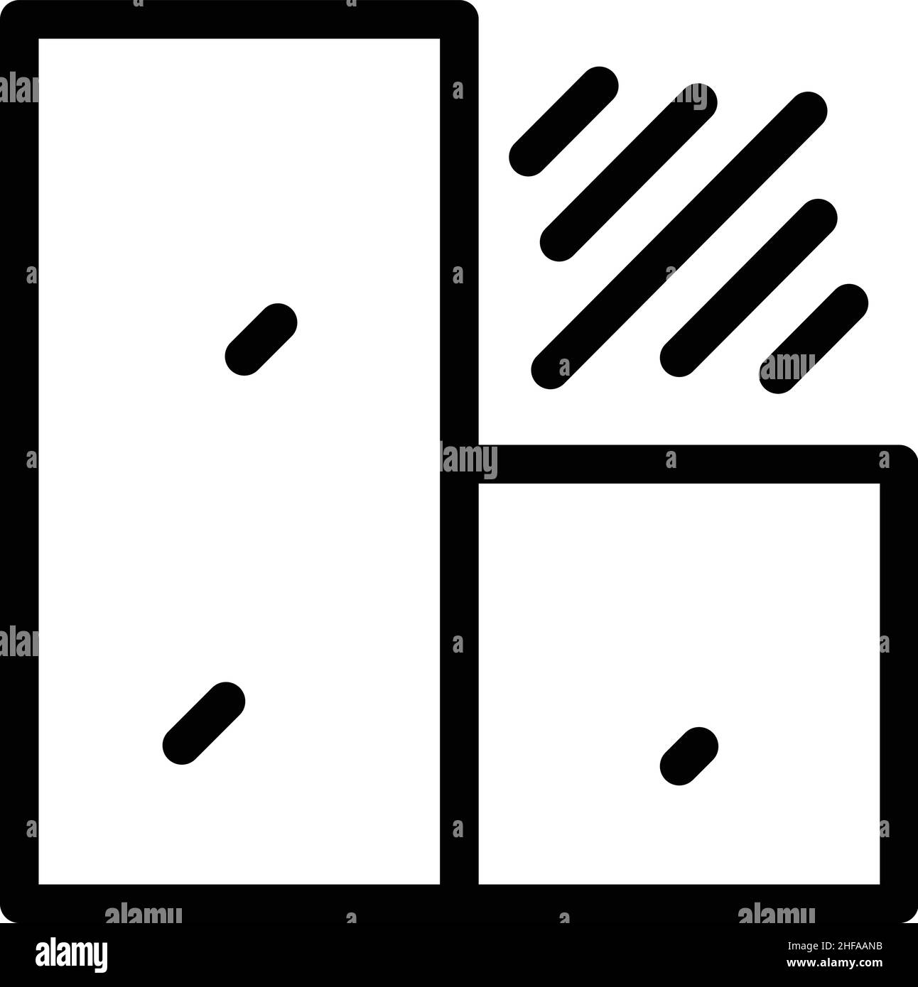 Umrissvektor für Wandstapel-Symbol. Trockenbau. Putzhaus Stock Vektor