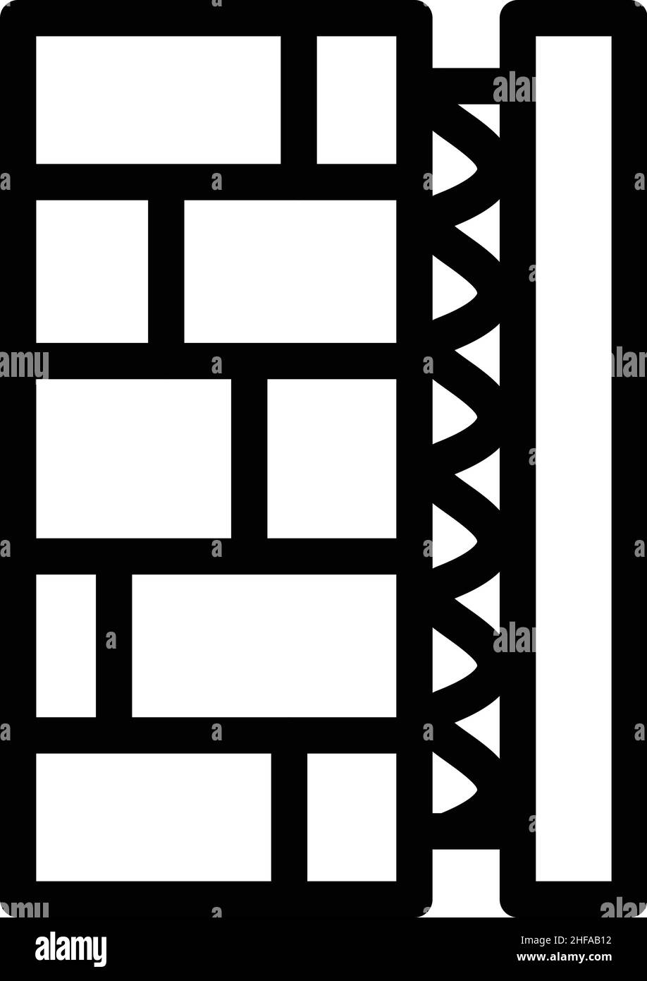 Symbolumrissvektor für Backsteinbausteine. Malerstapel. Wandkonstruktion Stock Vektor