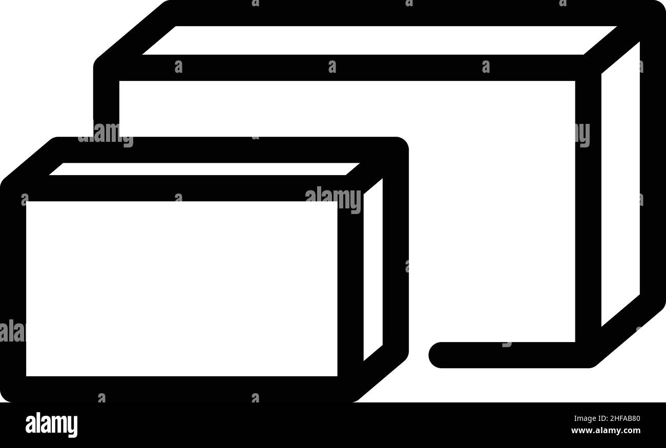 Konturenvektor für Zementsymbol. Wandkonstruktion. Stein aus dem Brett Stock Vektor