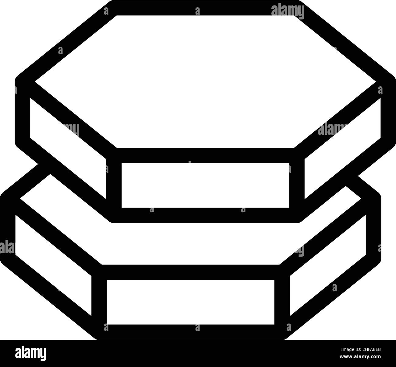 Symbolumrissvektor für Steinplatten. Trockenbau. Wandputz Stock Vektor