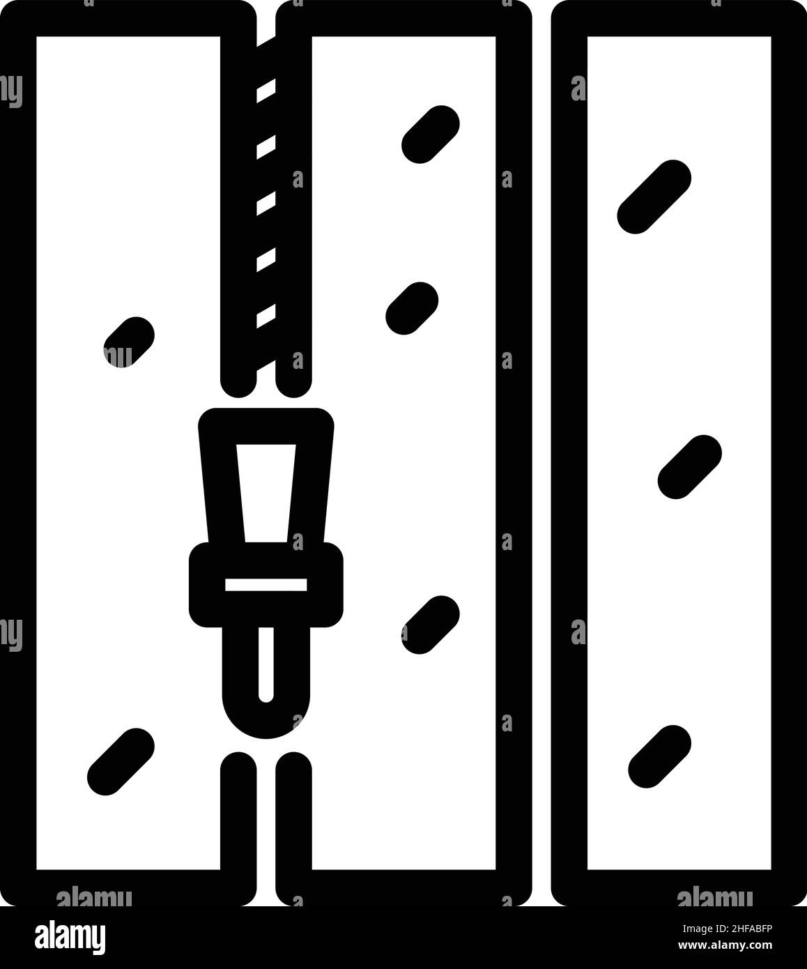 Konstruktion Trockenbau Symbol Umriss Vektor. Zementhaufen. Ziegelmesser Stock Vektor