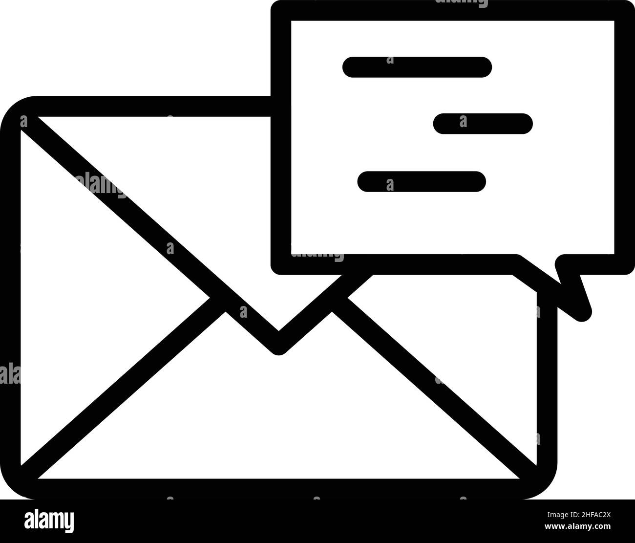 Gliederungsvektor für Chat-Mail-Symbole. Post-smm. Cross-Marketing Stock Vektor