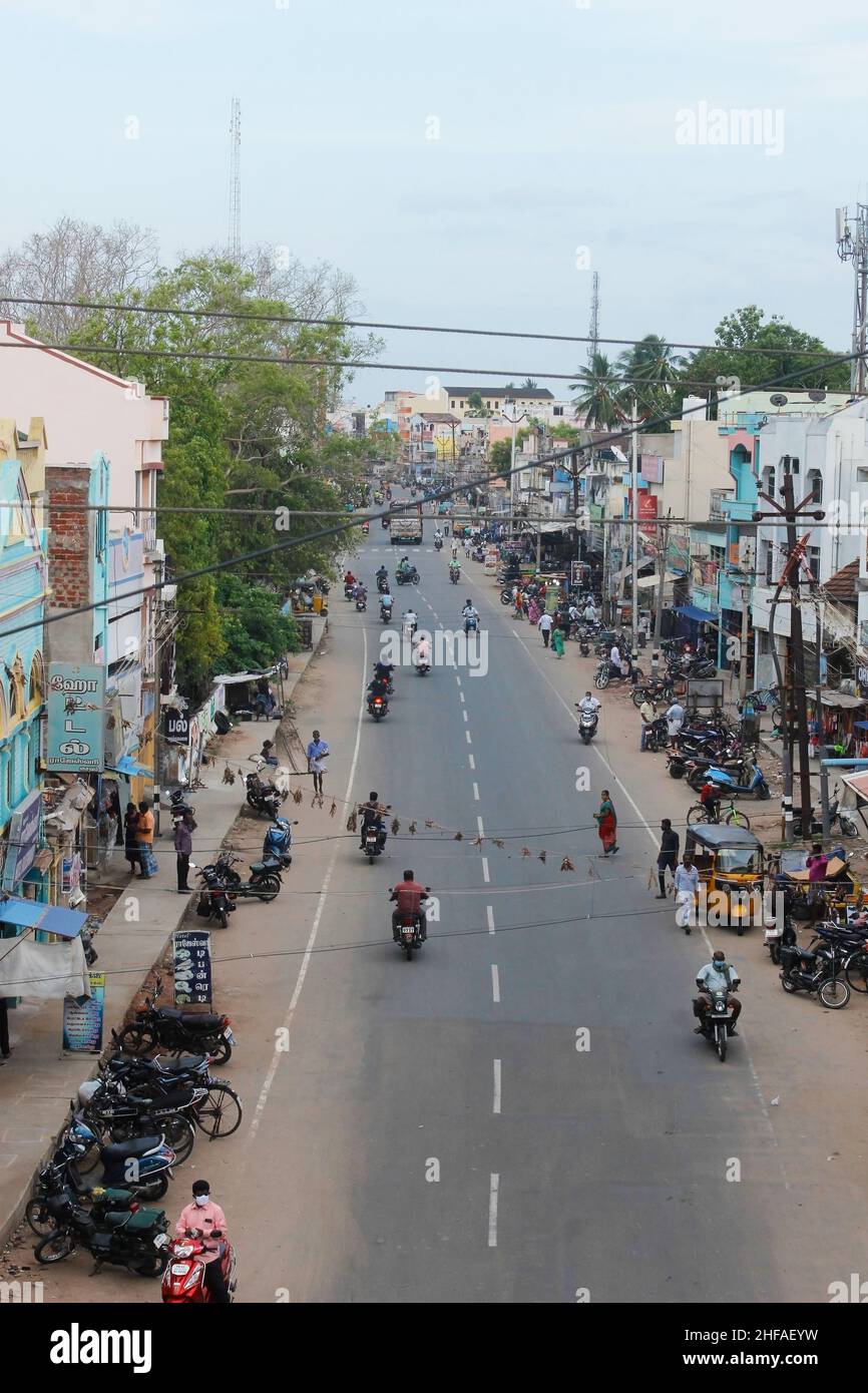 Vogelperspektive auf Indian City Stockfoto