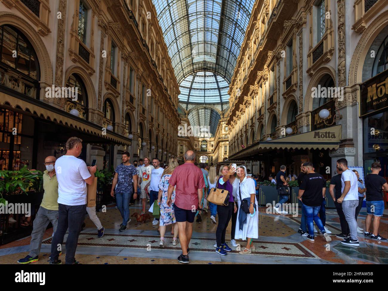 Victor Emmanuel Gallery, ein luxuriöses Einkaufszentrum am Mailänder Dom. Italien. Stockfoto