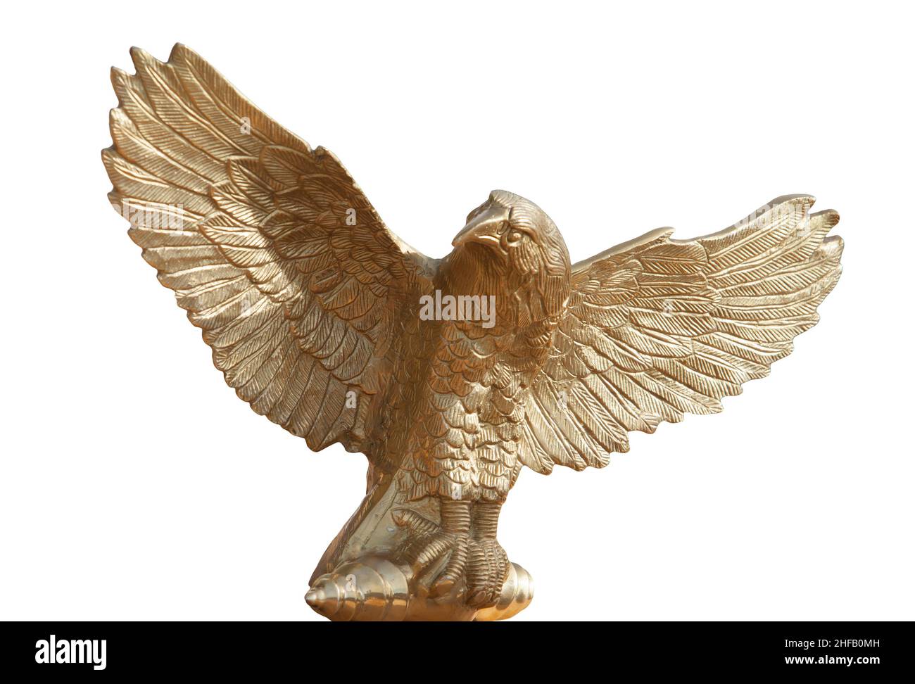 Aquila, ein Adlerstück, das im antiken Rom als Standard einer Legion verwendet wurde. Isoliert auf weißem Hintergrund Stockfoto