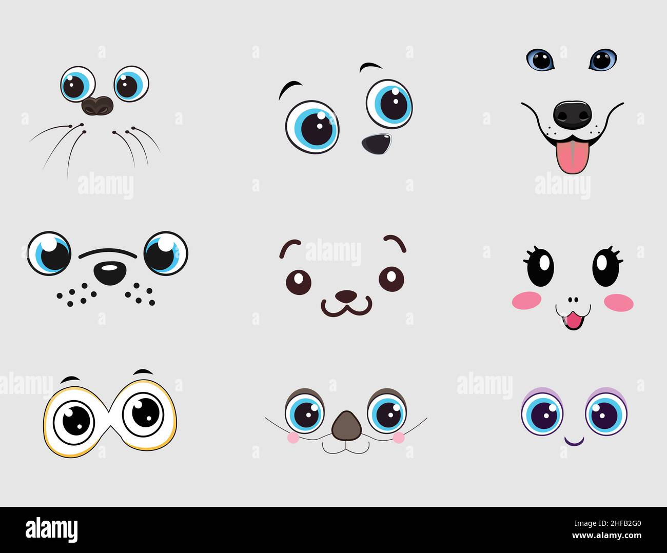Professionelle und schöne Cartoon-Augen Stock Vektor