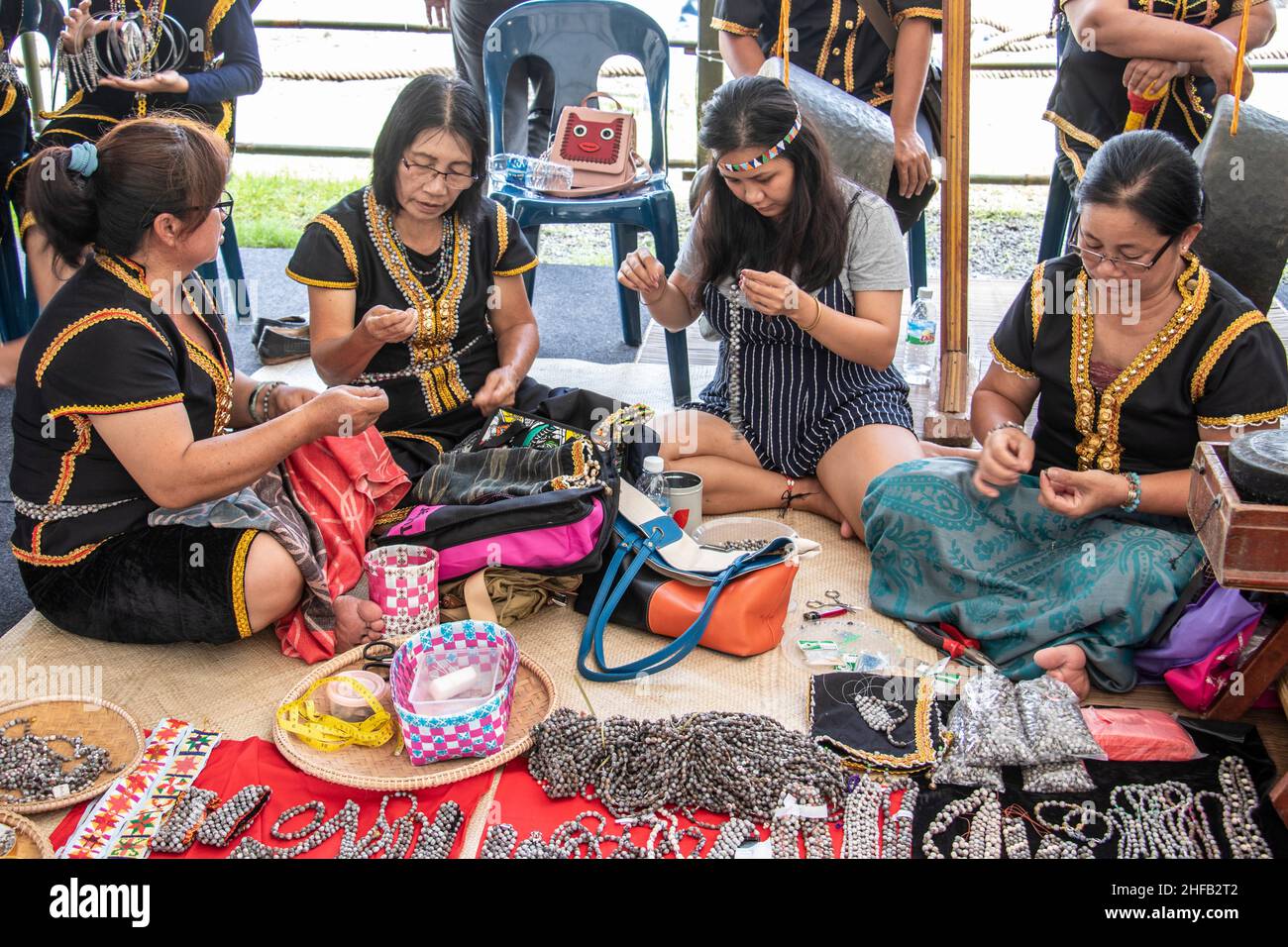 Erntefest der Pesta Kaamatan im KDCA Penampang Sabah Borneo Malaysia Stockfoto