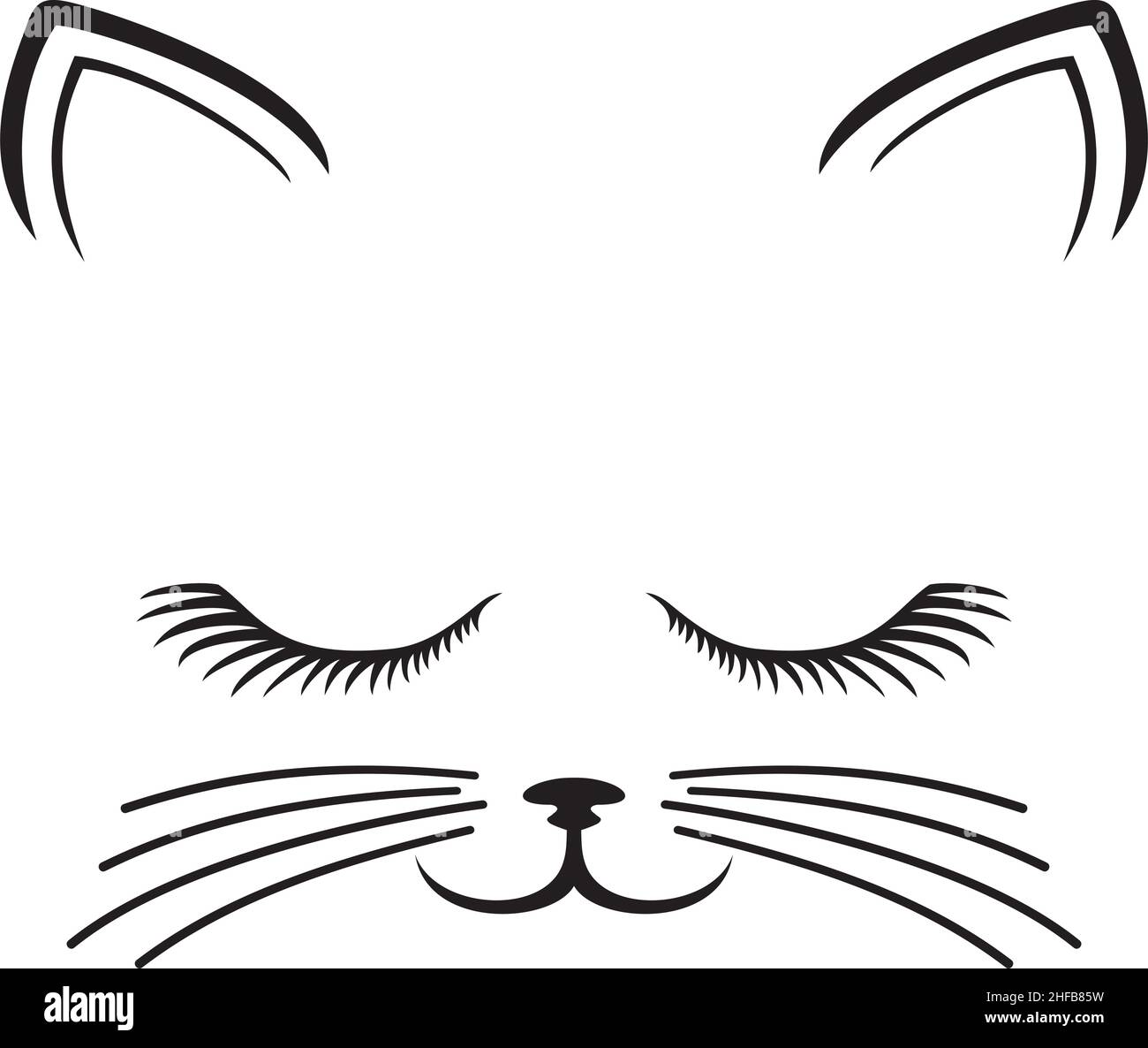 Niedliche Katze Kopf Vektor-Illustration Stock-Vektorgrafik - Alamy