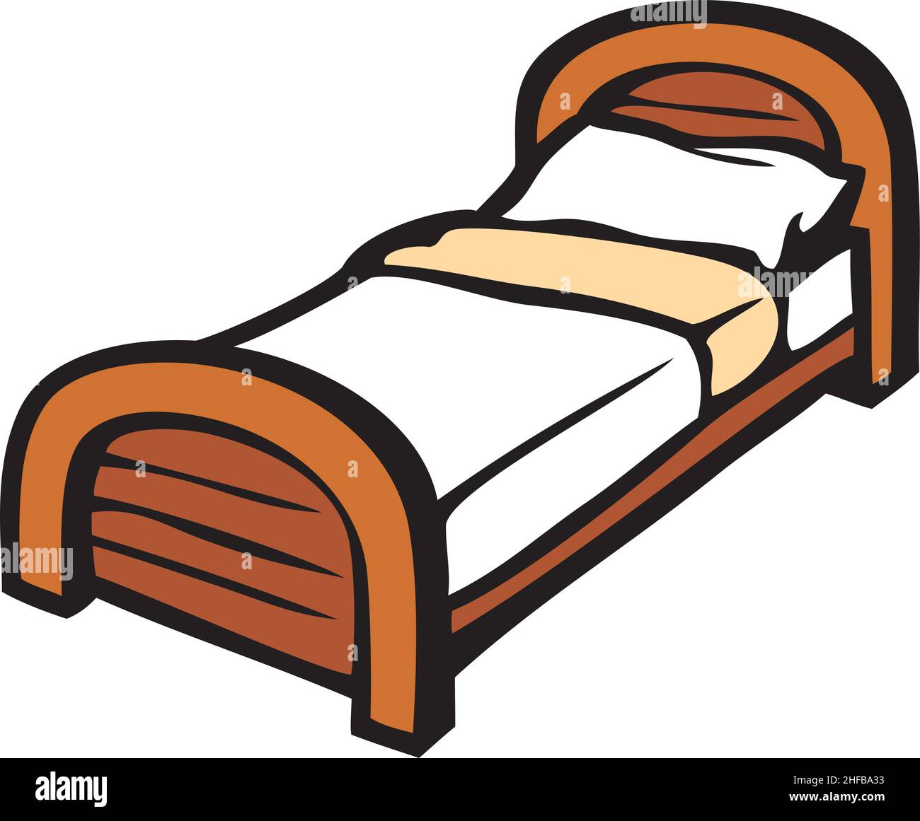 Vektorgrafik Bett und Kissen Stock Vektor