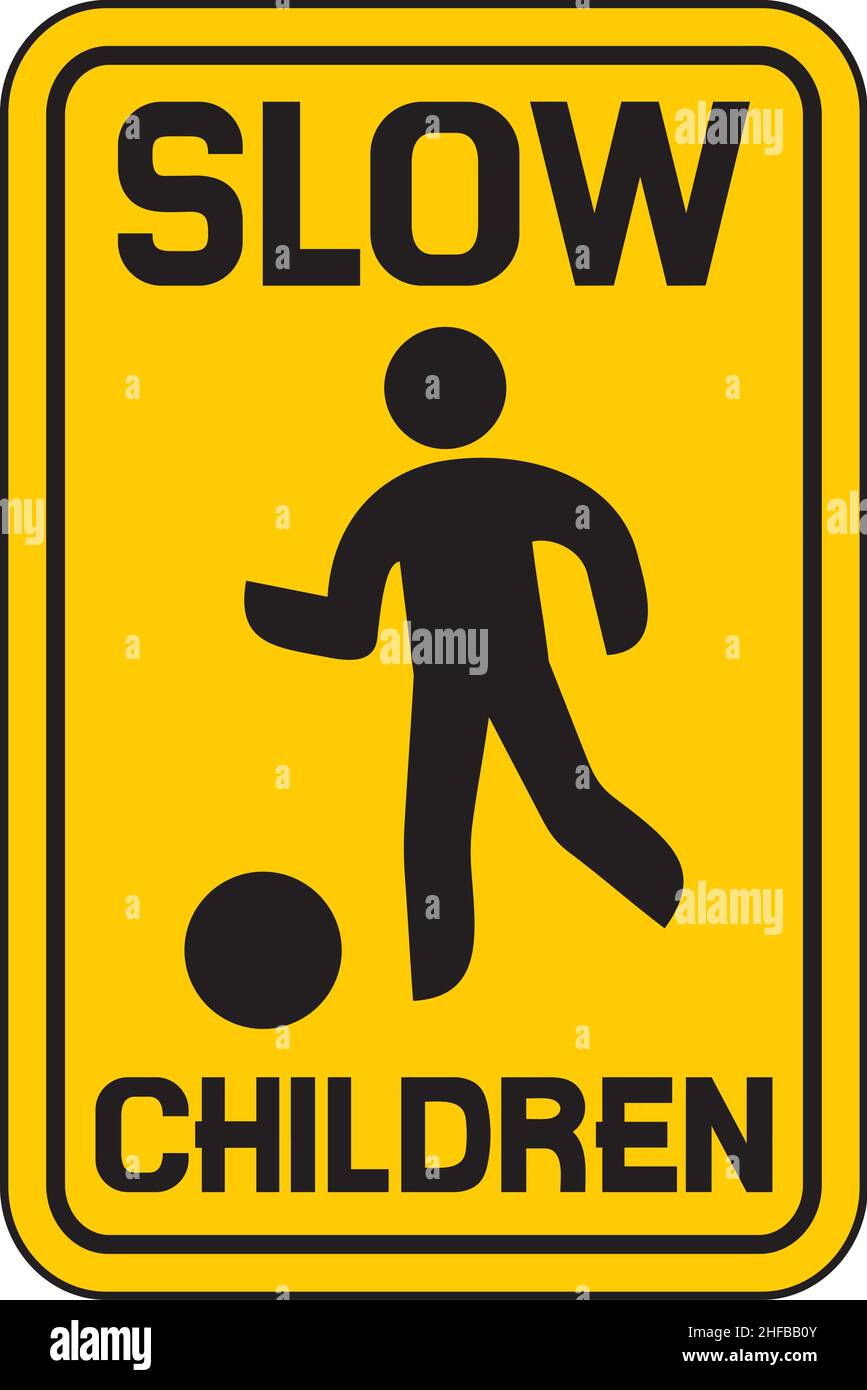 Kinder langsamen Verkehr Zeichen Vektor-Illustration Stock Vektor