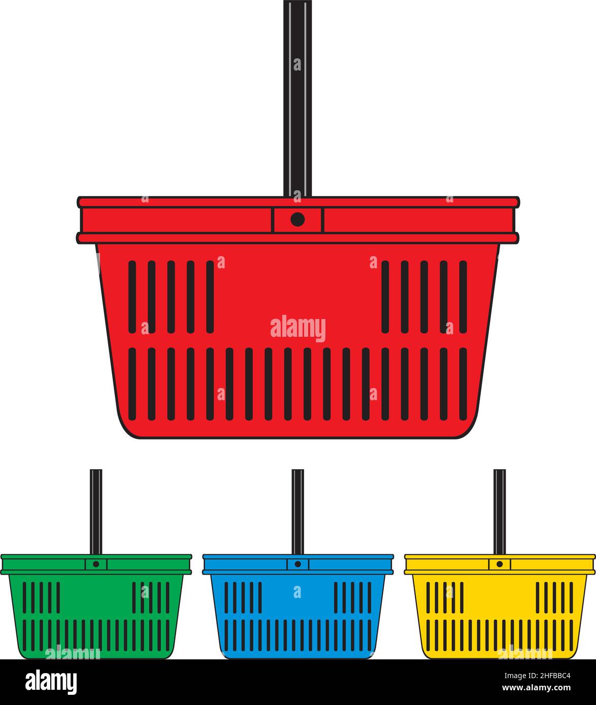 Satz von bunten Warenkorb Vektor-Illustration Stock Vektor