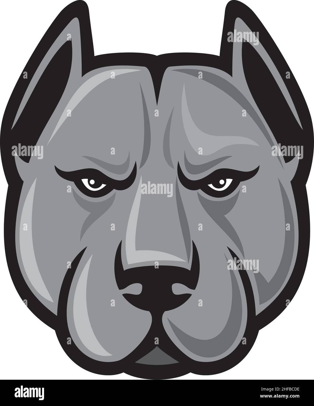 Abbildung des Kopfvektors „Pitbull Terrier“ Stock Vektor