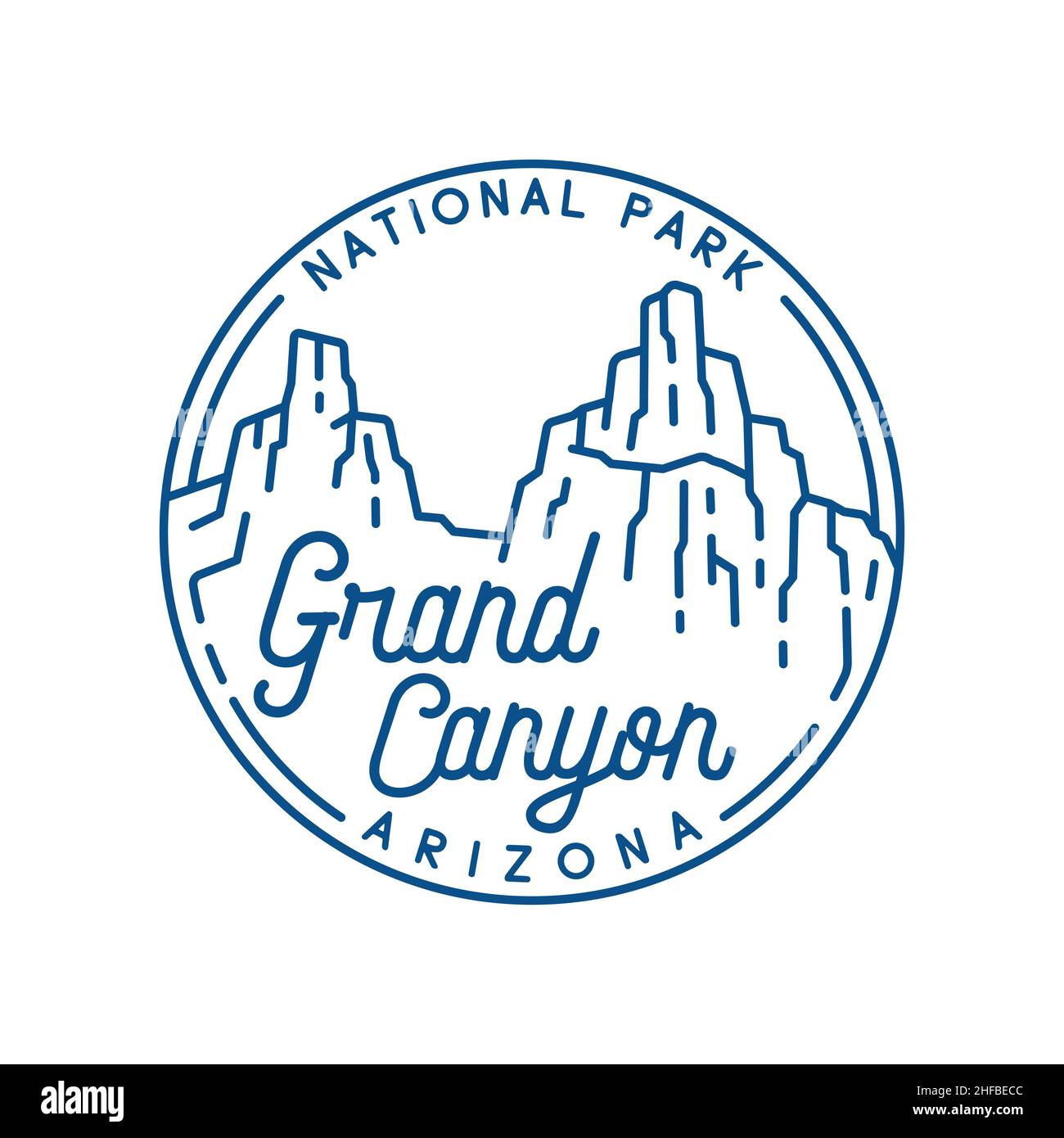 Grand Canyon-Logo. Vektor und Illustration. Stock Vektor