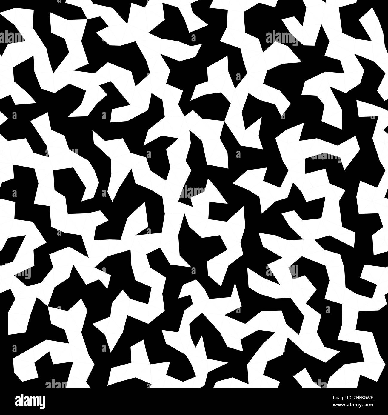 Schwarz-weiße Textur digitale geoemtric polygonale Tarnung nahtloses Muster Stock Vektor