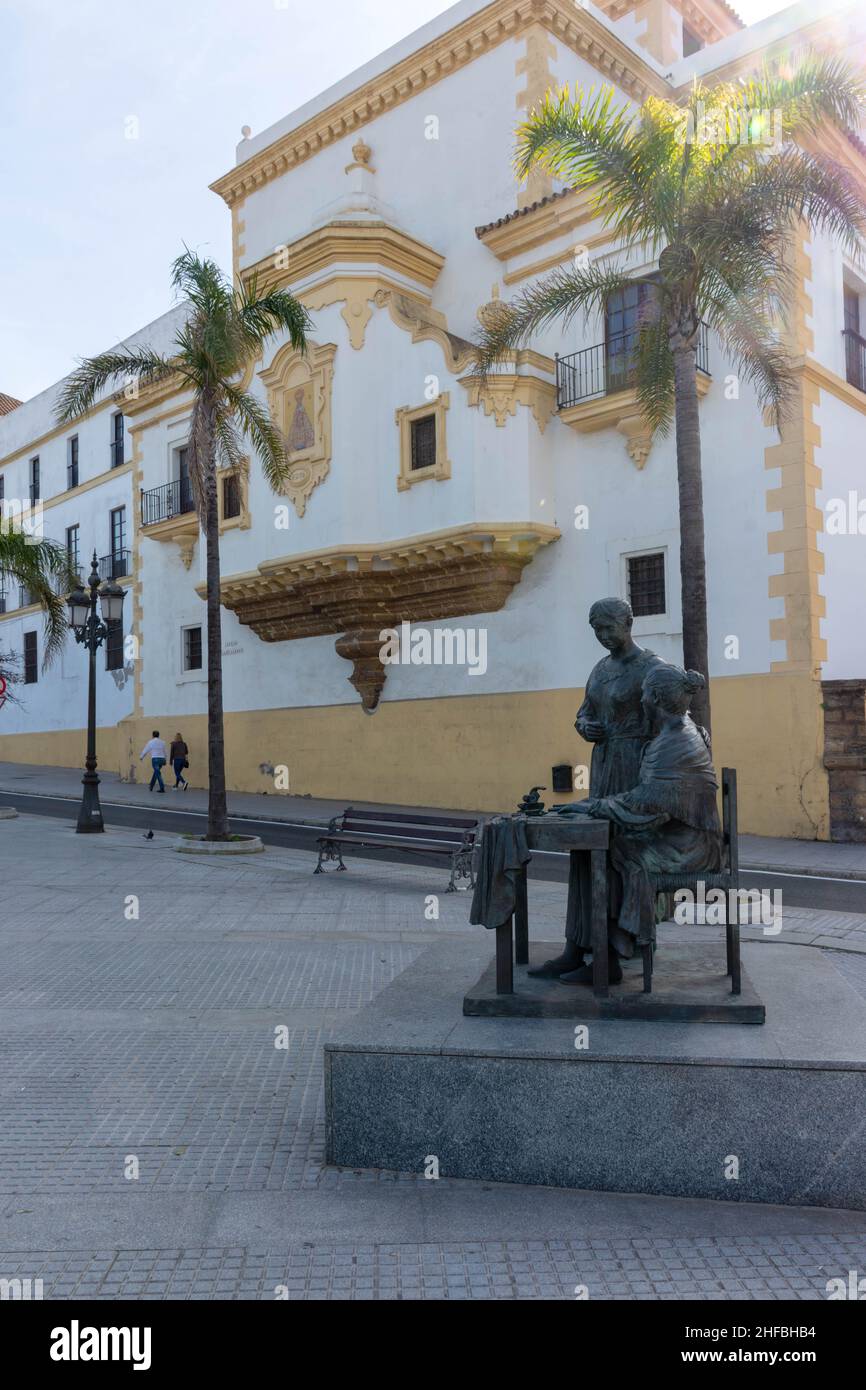 Monumento a las Cigarreras en Cádiz Stockfoto