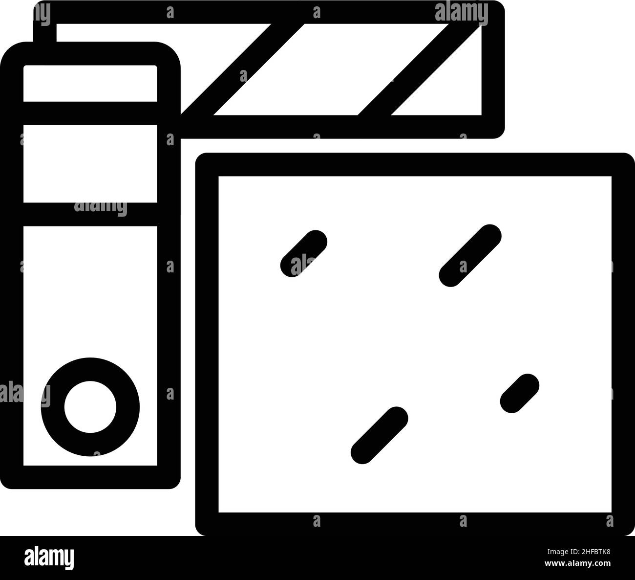 Umrissvektor für das Symbol für die Trockenbaumessung. Arbeitsgips. Pile-Zement Stock Vektor