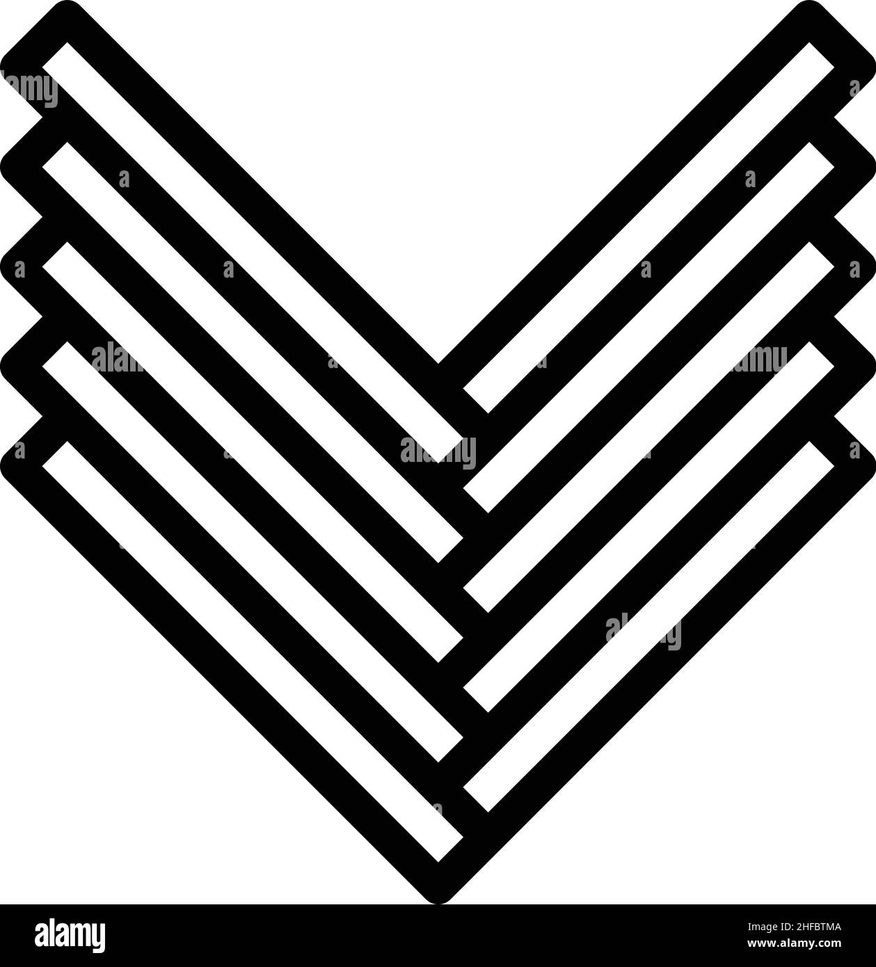 Vektor der Symbolumrisse für Zement-Trockenbau. Wandkonstruktion. Paint Home Stock Vektor