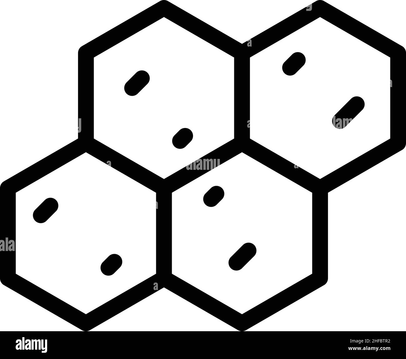 Hexagon-Symbol für Trockenbau, Umrissvektor. Wandputz. Kitt-Zement Stock Vektor