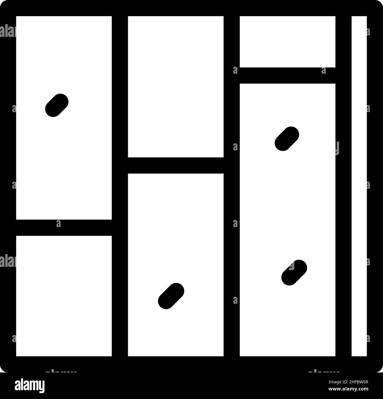 Wandstein Symbol Umriss Vektor. Hauszement. Trockenputz Stock Vektor
