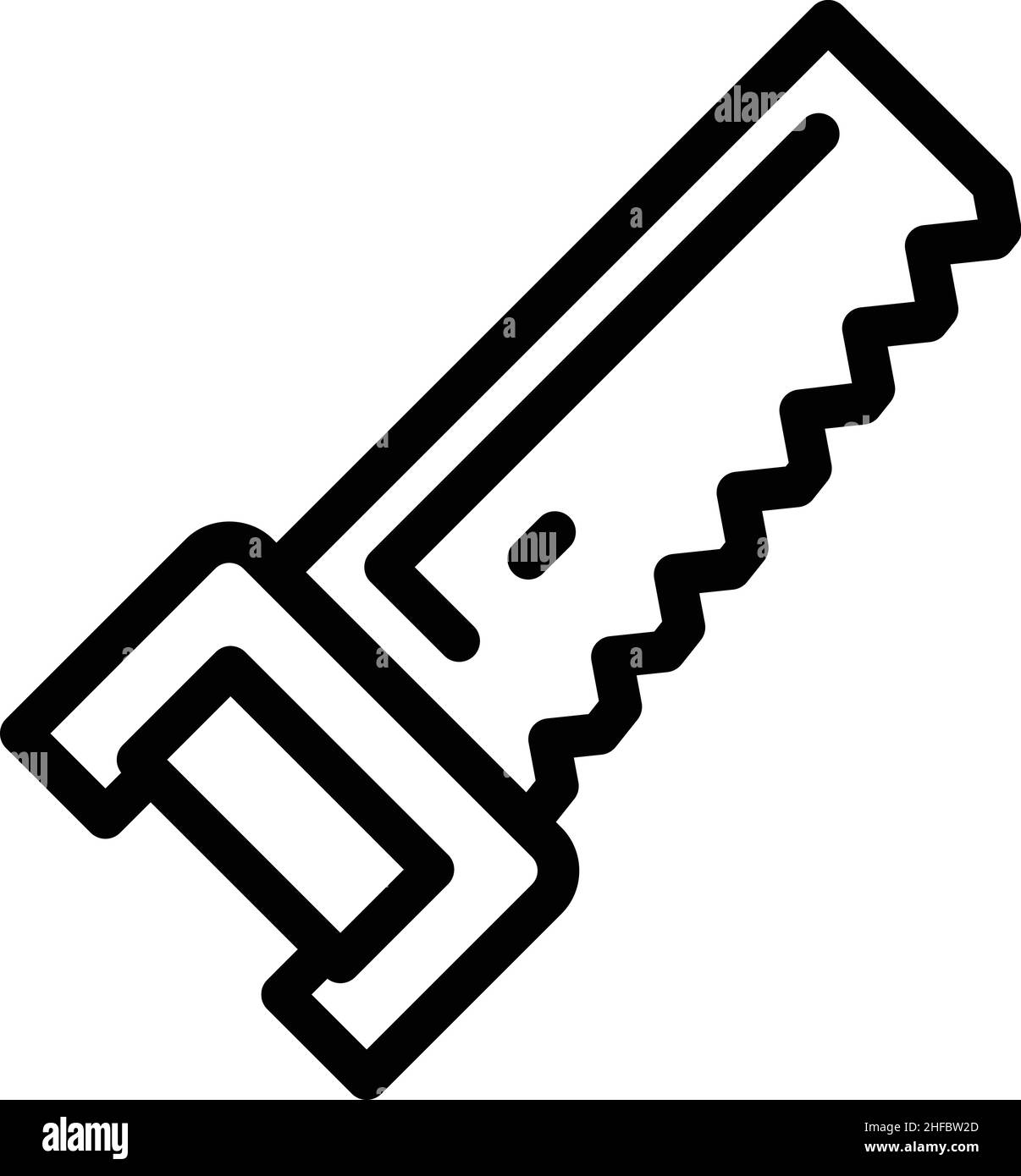 Vektor der Kontur des Symbols für die Handsäge. Trockenputz. Zementhaufen Stock Vektor