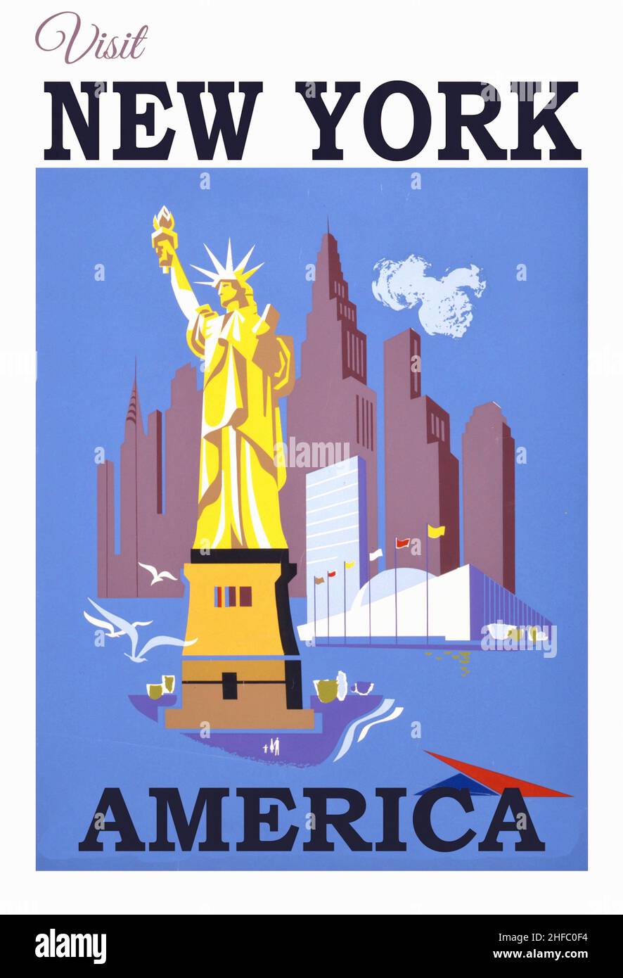 Besuchen Sie das New Yorker Reiseposter Stockfoto
