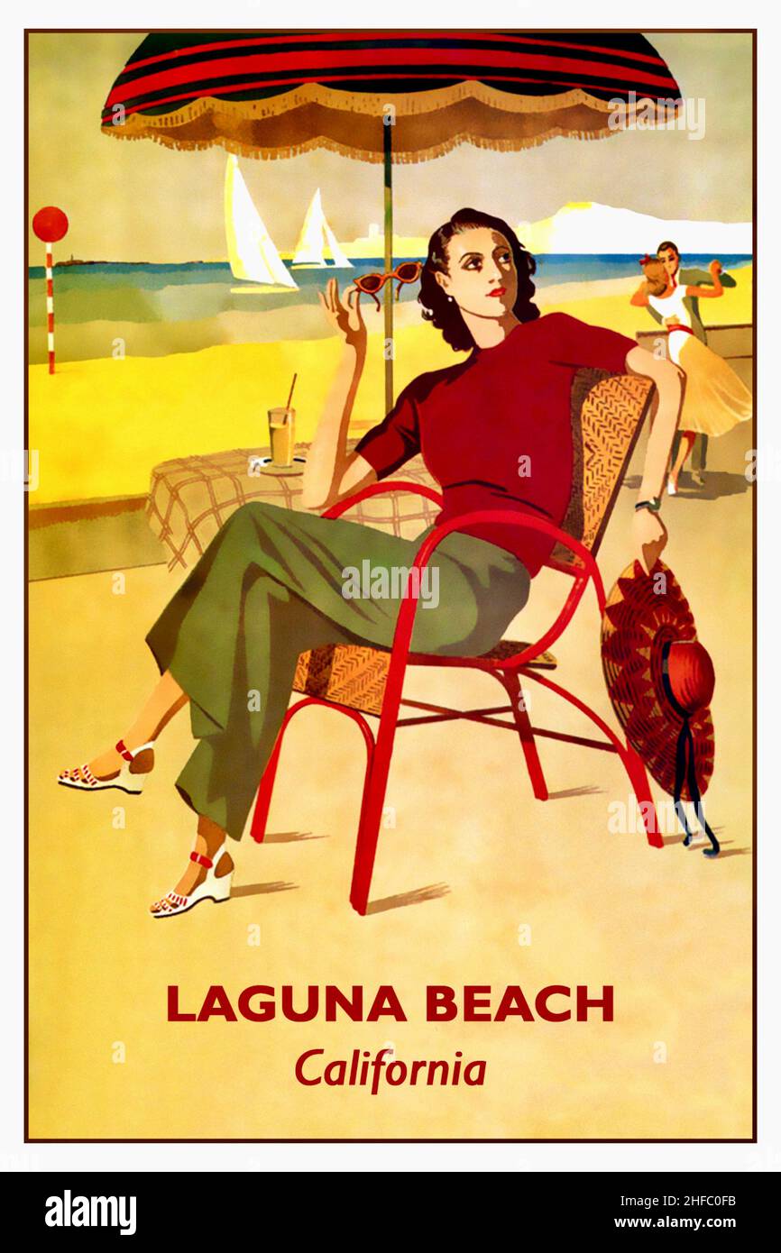 California - Vintage Reise-Poster aus den 1940er Jahren Stockfoto