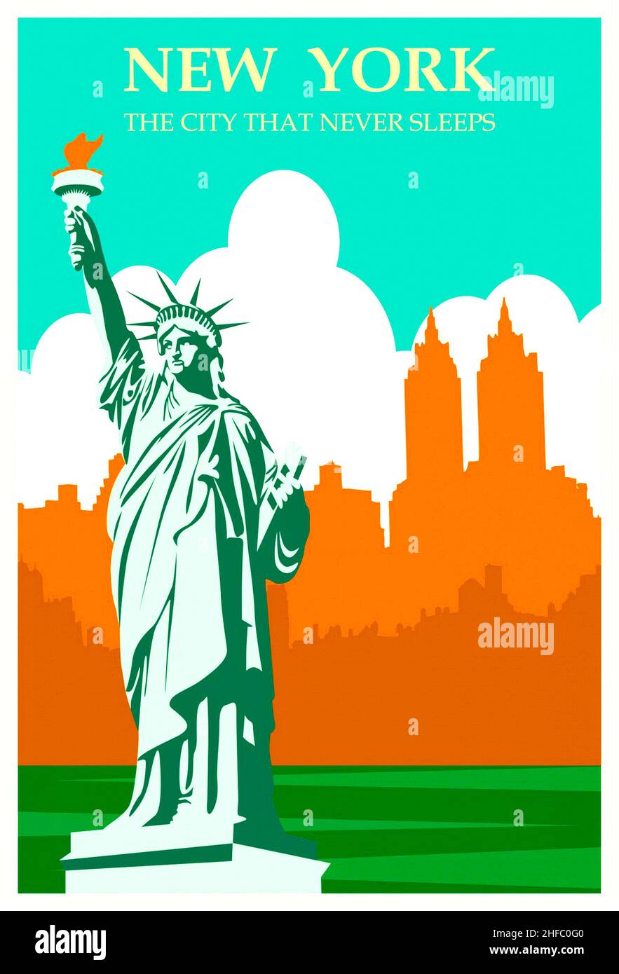 Vintage New York Reise Poster Stockfoto