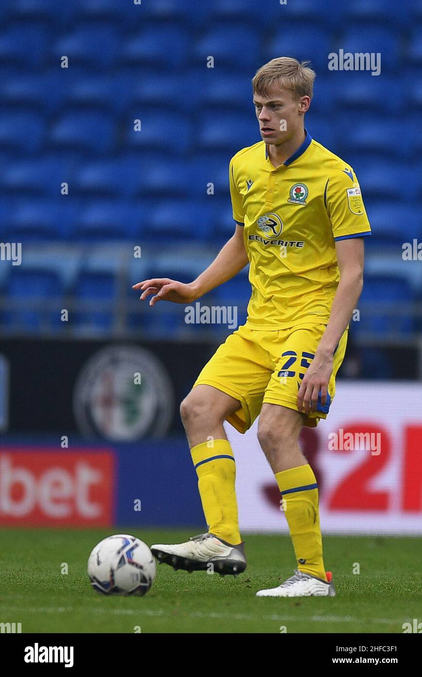 Jan Paul van Hecke #25 von Blackburn Rovers während des Spiels in Aktion Stockfoto
