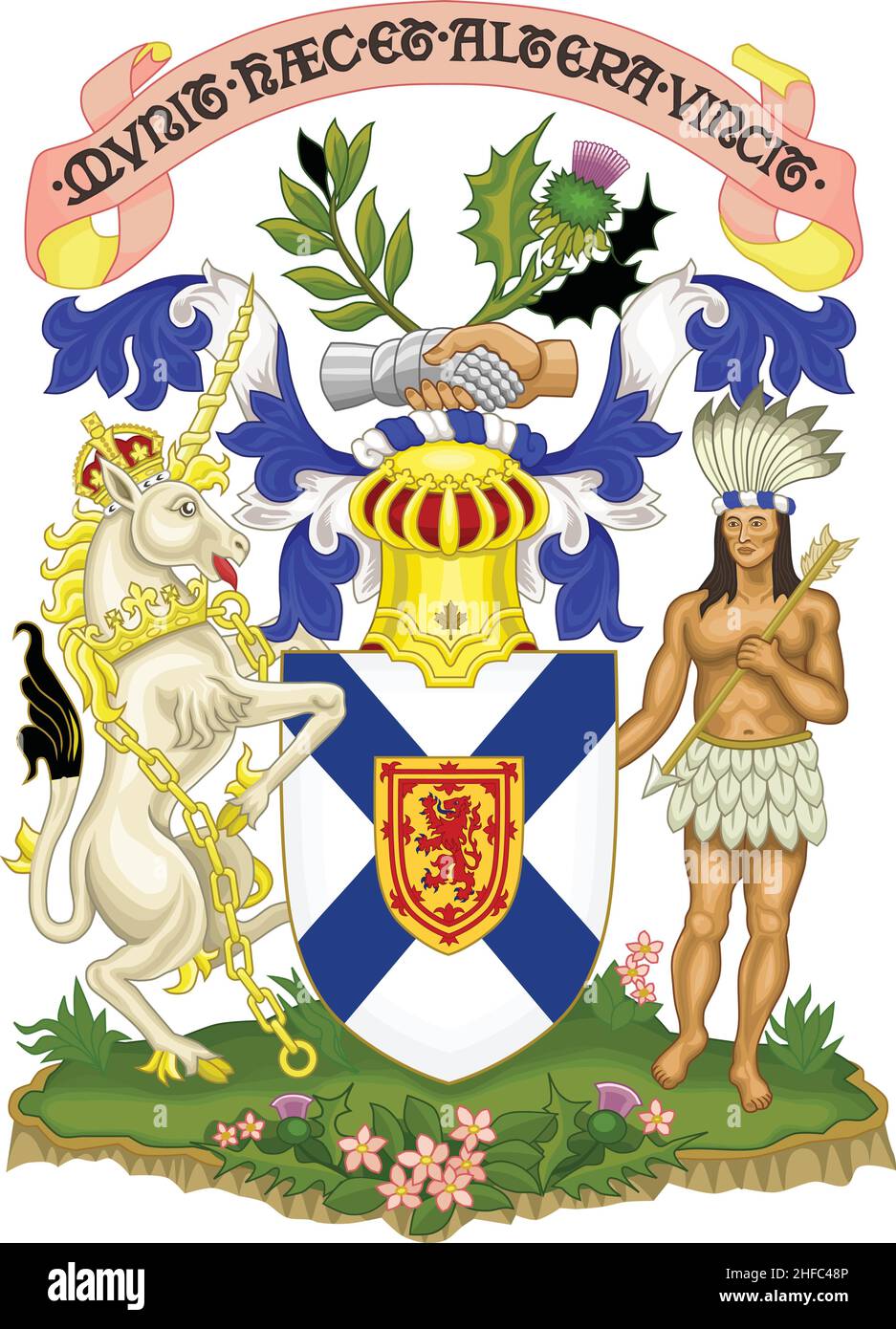 Offizielles aktuelles Vektorwappen der kanadischen Provinz NOVA SCOTIA, KANADA Stock Vektor