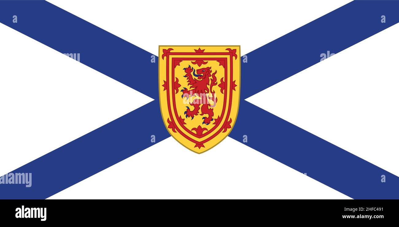 Offizielle aktuelle Vektorflagge der kanadischen Provinz NOVA SCOTIA, KANADA Stock Vektor
