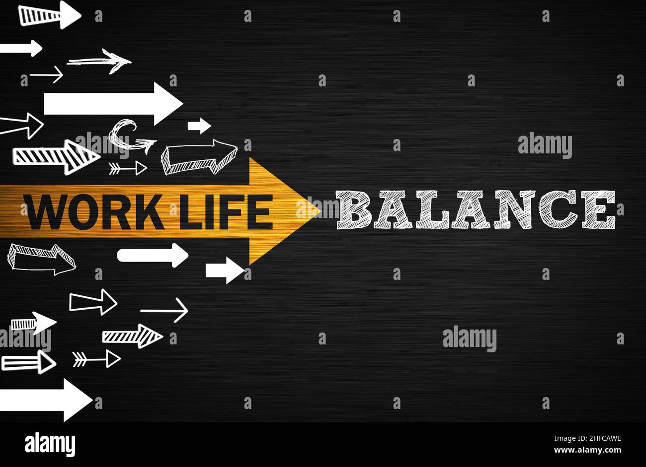 Work-Life-Balance – Illustration der Informationen Stockfoto