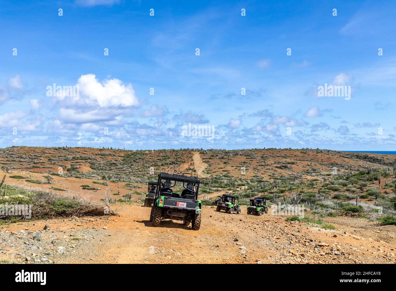 Mehrere Jeep- und atv-Touren führen durch den Arikok National Forest Stockfoto